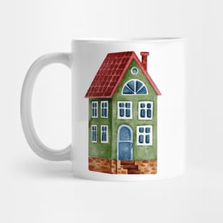 GREEN VILLAGE HOUSE WATERCOLOR Mug